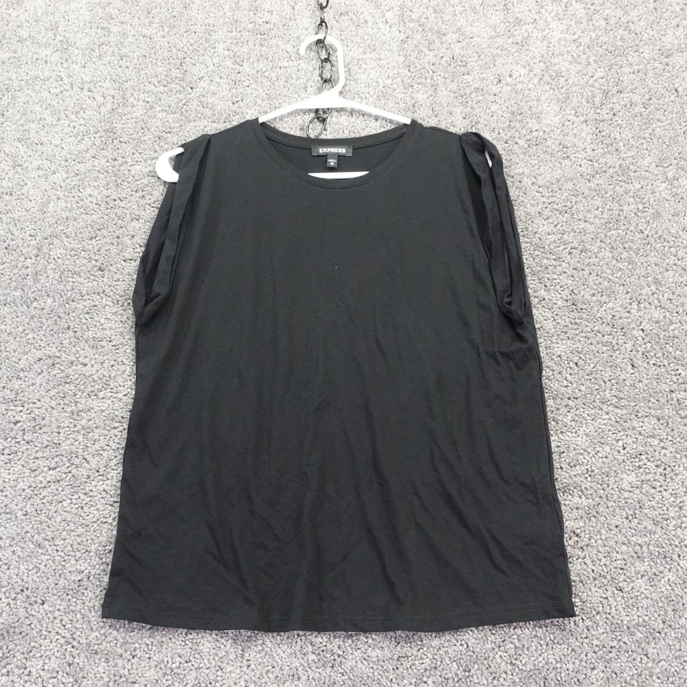 Express Tank Top Womens Extra Small Black Solid Sleeveless Cotton Knit Casual